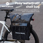ROCKBROS Convertible Waterproof Bike Rack Bag 18L Adjustable Capacity Backpack Straps thumbnail